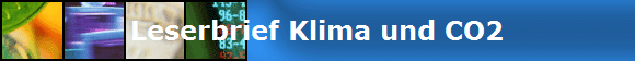 Leserbrief Klima und CO2