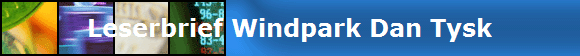 Leserbrief Windpark Dan Tysk